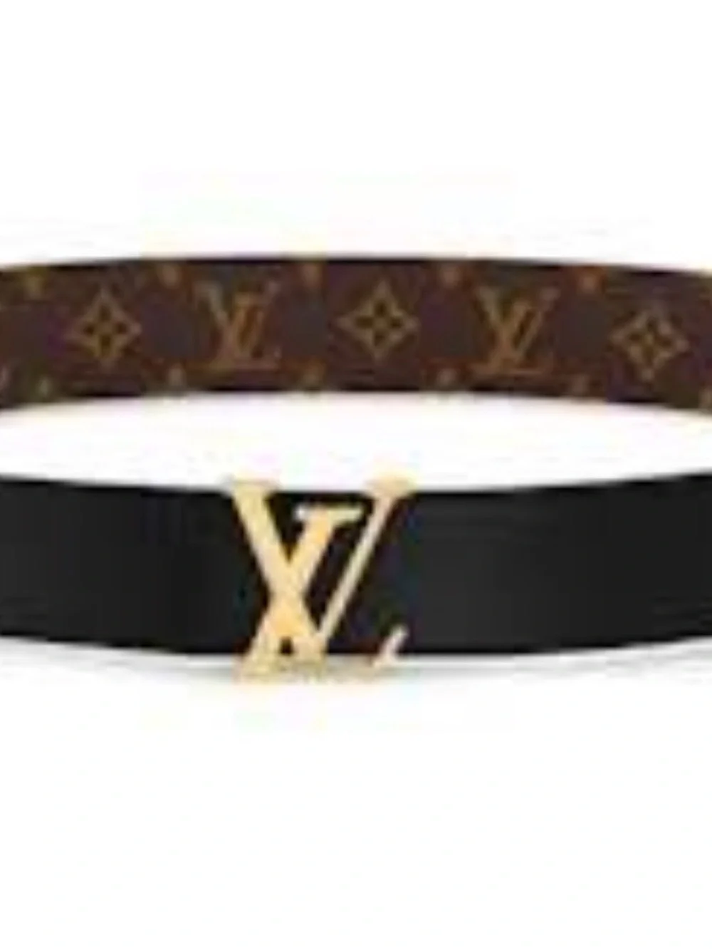 Louis Vuitton Monogram Reversible Belt in Brown & Black with Gold Buckle